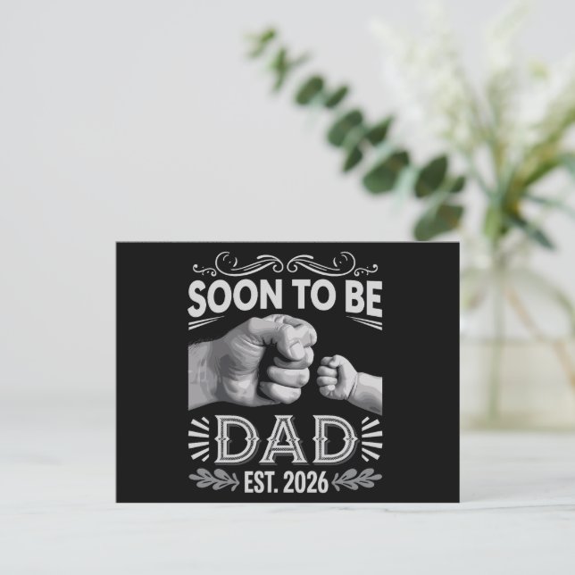 Soon to be Dad 2026 Pregnancy Announcement Postcard (Standing Front)