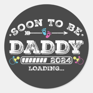 Soon to Be Daddy 2024 Loading Classic Round Sticker