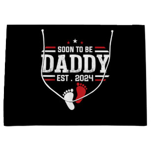 Soon To Be Daddy 2024 New Dad 2024 First Time Dad Large Gift Bag