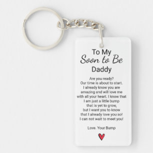 Soon to Be Daddy Baby Poem with Ultrasonography Key Ring