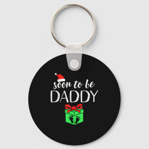 Soon To Be Daddy Christmas Funny Pregnancy Announc Key Ring