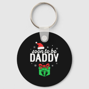 Soon To Be Daddy Christmas Funny Pregnancy Announc Key Ring