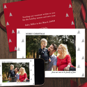 Soon to be Family of Four Photo Holiday Pregnancy Announcement