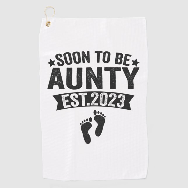 Soon To Be Father 2023 Funny New Born Baby Gift Golf Towel (Front)