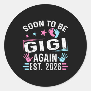 Soon To Be Gigi Again Est. 2026 Vintage Gigi  Classic Round Sticker