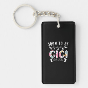 Soon To Be Gigi Est 2022 Floral New Grandma Mother Key Ring