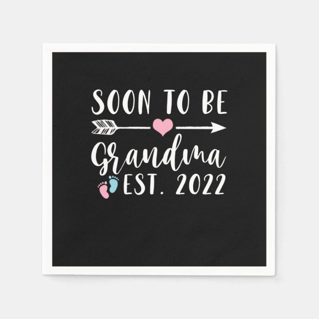 Soon To Be Grandma 2022 Mother's Day Napkin (Front)