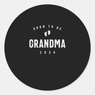 Soon to Be Grandma 2024 Promoted to Grandma Classic Round Sticker
