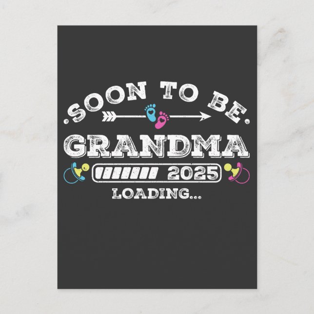 Soon to Be Grandma 2025 Loading Postcard (Front)