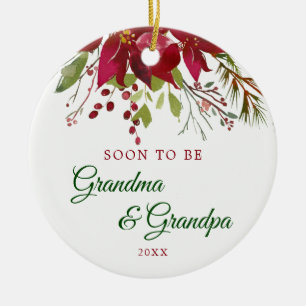 Soon To Be Grandma and Grandpa Gift   Grandparents Ceramic Ornament