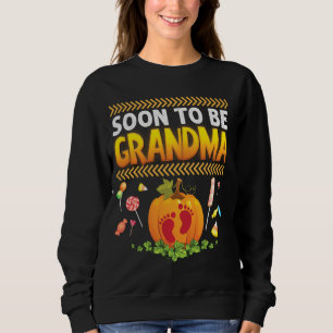 Soon To Be Grandma Little Footprint Halloween Pump Sweatshirt