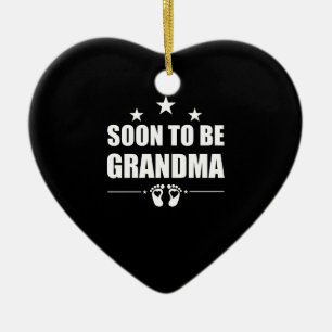 Soon To Be Grandma Pregnancy Announcement Reveal Ceramic Ornament