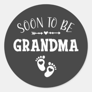 Soon to Be Grandma Promoted to Grandma Classic Round Sticker