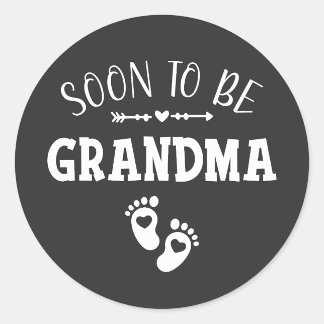 Soon to Be Grandma Promoted to Grandma Classic Round Sticker (Front)
