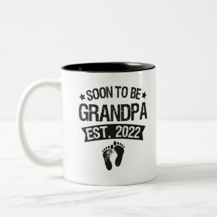 Soon To Be Grandpa 2022 Funny New Born Baby Gift Two-Tone Coffee Mug