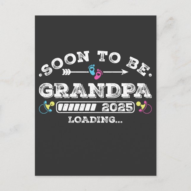 Soon to Be Grandpa 2025 Loading Postcard (Front)