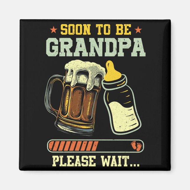 Soon To Be Grandpa Est 2025 Pregnancy Announcement Magnet (Front)