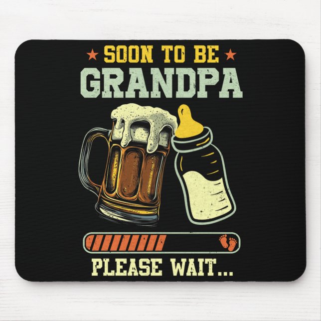Soon To Be Grandpa Est 2025 Pregnancy Announcement Mouse Pad (Front)