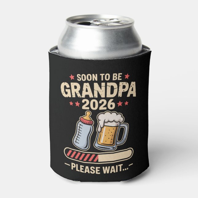 Soon to Be Grandpa Est 2026 Baby Announcement  Can Cooler (Can Front)
