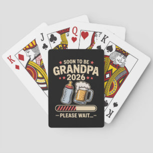 Soon to Be Grandpa Est 2026 Baby Announcement  Playing Cards