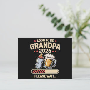Soon to Be Grandpa Est 2026 Baby Announcement  Postcard