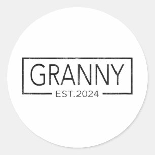 Soon To Be Granny 2024 Mothers Day Granny Est 2024 Classic Round Sticker