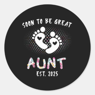 Soon To Be Great Aunt 2025 New Ba Classic Round Sticker