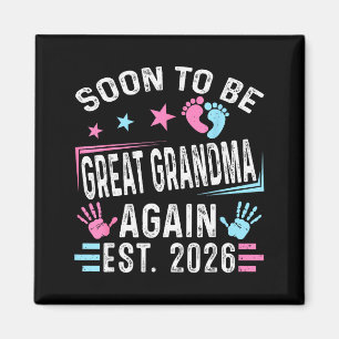Soon To Be Great Grandma Again Est. 2026 Vintage G Magnet