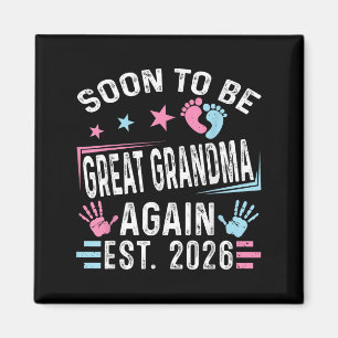 Soon To Be Great Grandma Again Est. 2026 Vintage G Magnet