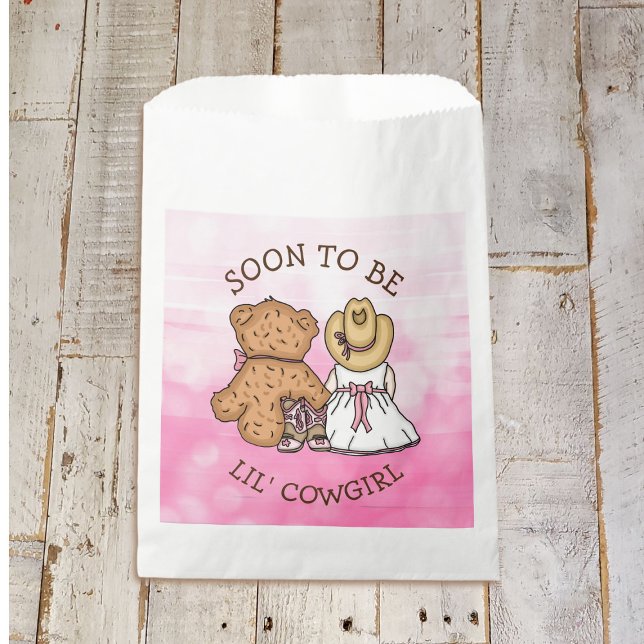 Soon To Be Lil' Cowgirl Baby Shower Pink Favour Bag (Creator Uploaded)