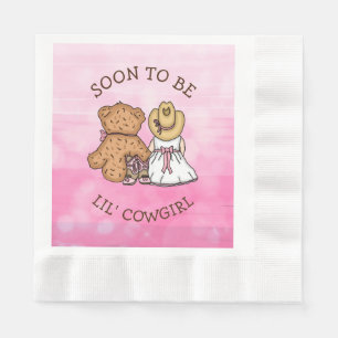 Soon to be Lil' Cowgirl Girl's Baby Shower Napkin