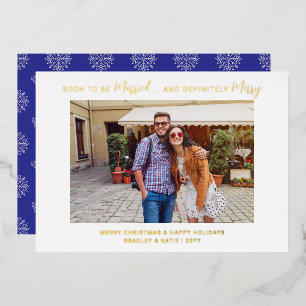 Soon to Be Married Definitely Merry Christmas Foil Holiday Card