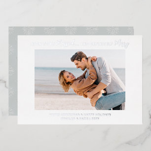 Soon To Be Married Engaged Merry Wedding Christmas Foil Holiday Card