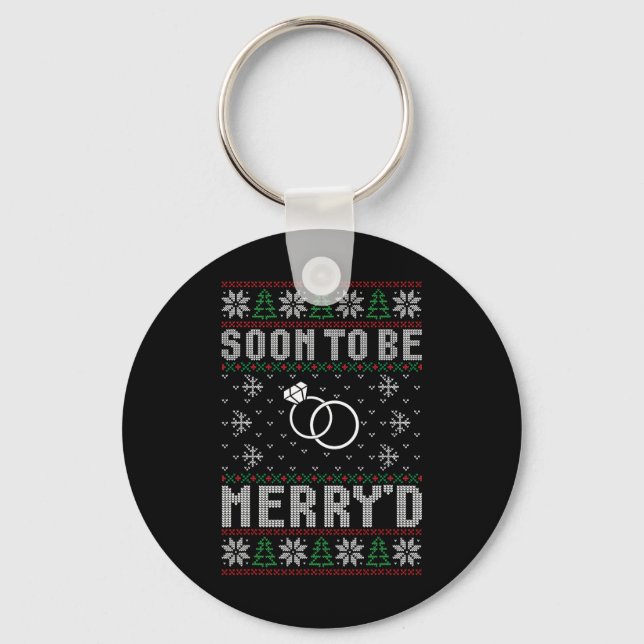 Soon To Be Married Merry'd Christmas Bride Groom C Key Ring (Front)