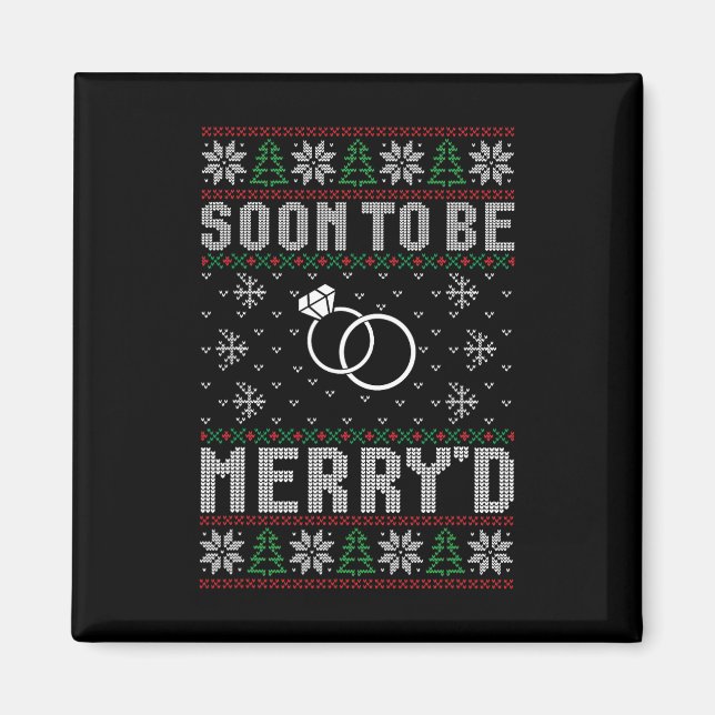 Soon To Be Married Merry'd Christmas Bride Groom C Magnet (Front)