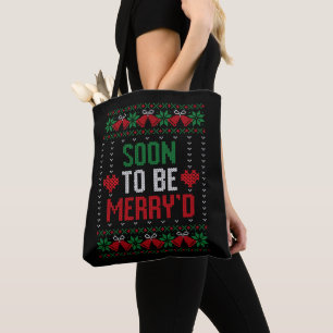 Soon to be Married Merry'd Christmas Bride & Groom Tote Bag