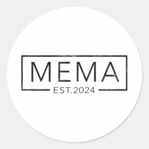 Soon To Be Mema 2024 Mothers Day Mema Est 2024 Classic Round Sticker