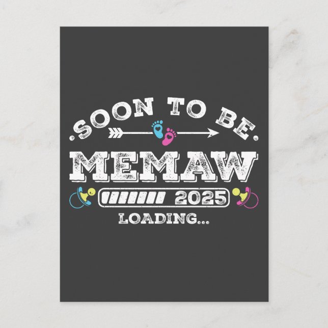 Soon to Be Memaw 2025 Loading Postcard (Front)