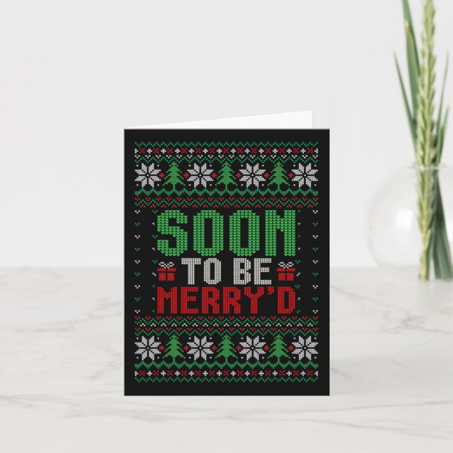 Soon To Be Merry'd Bride Engaged Matching Couples  Card (Front)