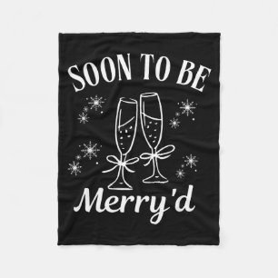 Soon To Be Merry'd Christmas Couple Engagement Fleece Blanket