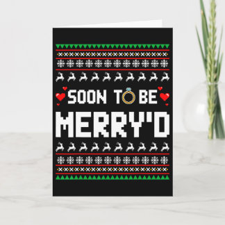 Soon To Be Merry'd Christmas Engaged Couple Matchi Card