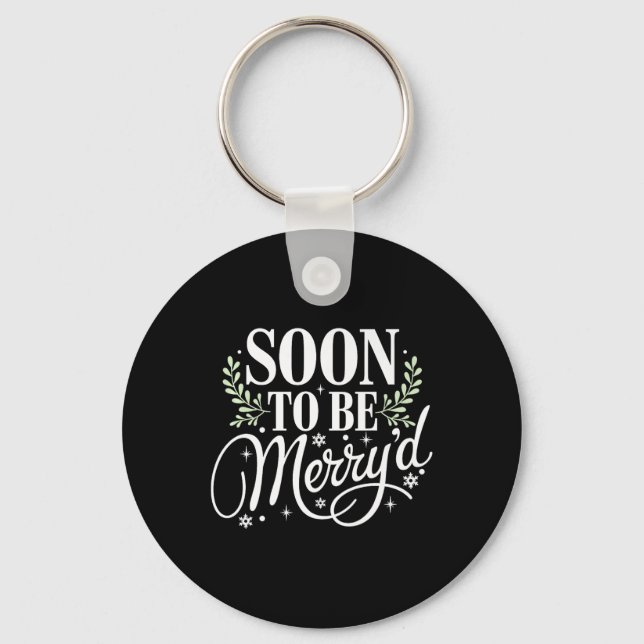 Soon To Be Merry'd Christmas Engaged Couple Matchi Key Ring (Front)