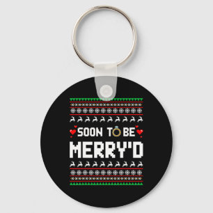 Soon To Be Merry'd Christmas Engaged Couple Matchi Key Ring