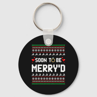 Soon To Be Merry'd Christmas Engaged Couple Matchi Key Ring