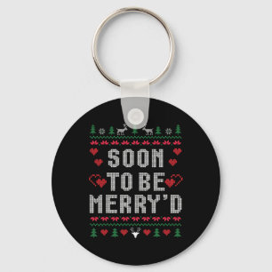 Soon To Be Merry'd Christmas Engaged Couple Matchi Key Ring