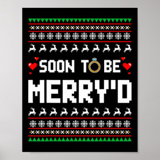Soon To Be Merry'd Christmas Engaged Couple Matchi Poster