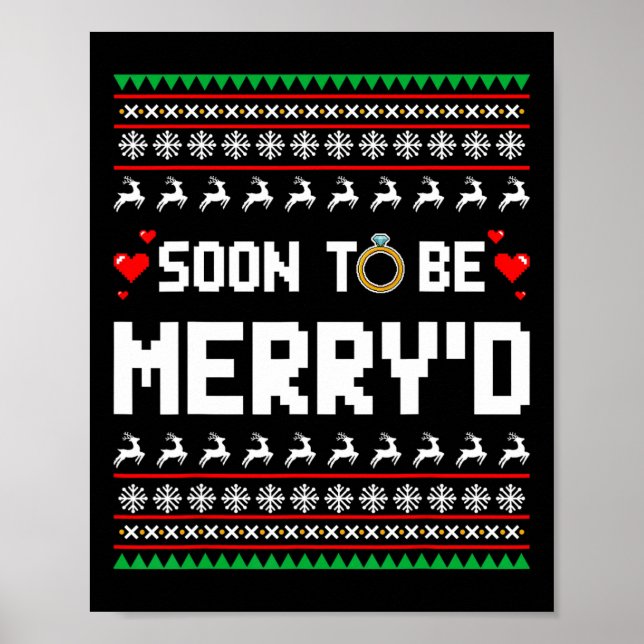 Soon To Be Merry'd Christmas Engaged Couple Matchi Poster (Front)