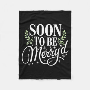 Soon To Be Merry'd Christmas Engaged Fiance Santa Fleece Blanket