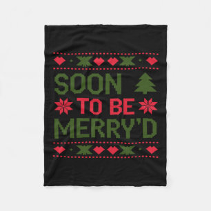 Soon To Be Merry'd Engaged Couples Christmas  Fleece Blanket