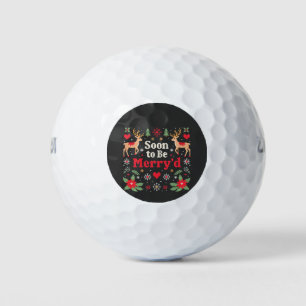 Soon to Be Merry'd Funny Christmas Couples Golf Balls